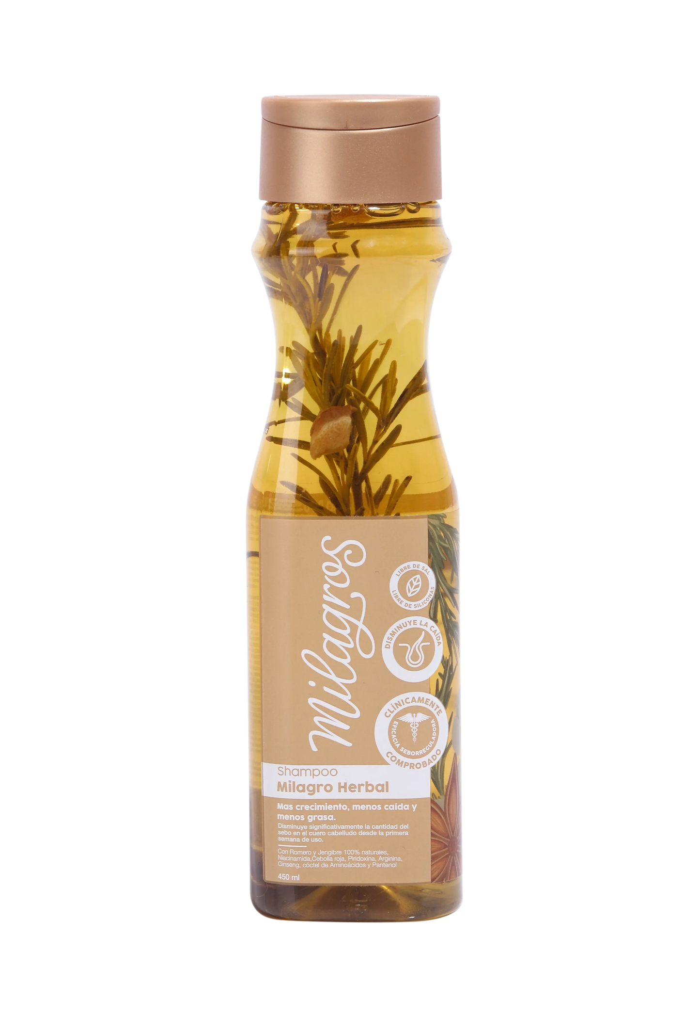 SHAMPOO MILAGRO HERBAL MILAGROS (CON ROMERO Y JENGIBRE)