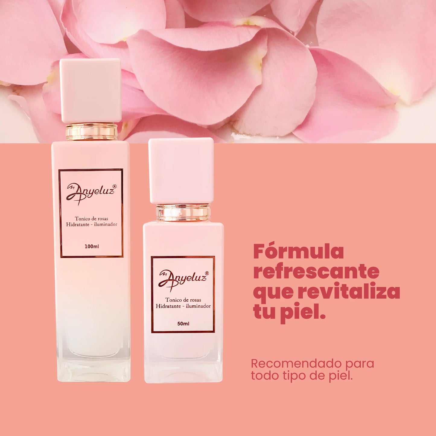 CAJA DUO TÓNICO DE ROSAS HIDRATANTE ILUMINADOR ANYELUZ