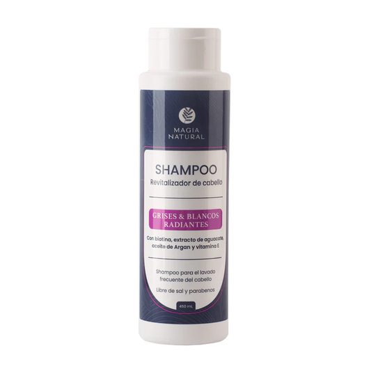 SHAMPOO REVITALIZADOR GRISES Y BLANCOS RADIANTES MAGIA NATURAL