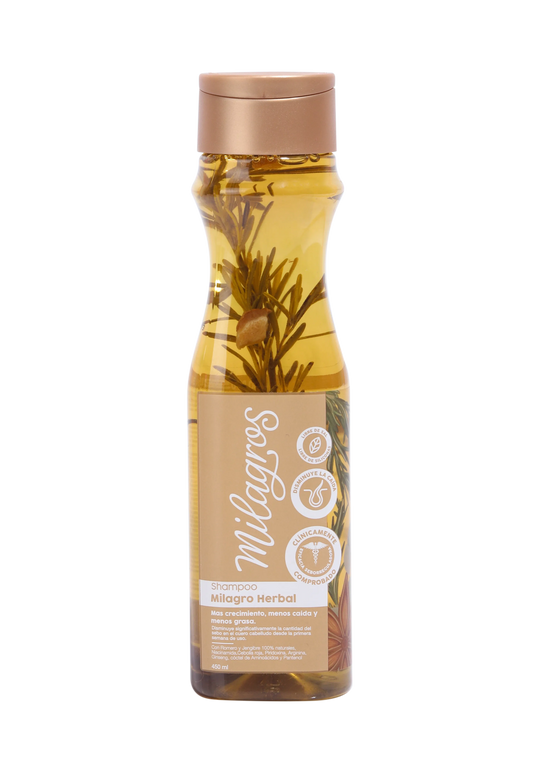SHAMPOO MILAGRO HERBAL MILAGROS (CON ROMERO Y JENGIBRE)