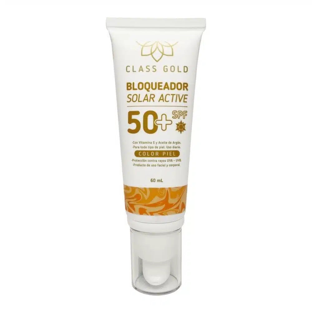 BLOQUEADOR SOLAR ACTIVE 50+ SPF COLOR PIEL 60ML CLASS GOLD