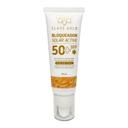 BLOQUEADOR SOLAR ACTIVE 50+ SPF COLOR PIEL 60ML CLASS GOLD