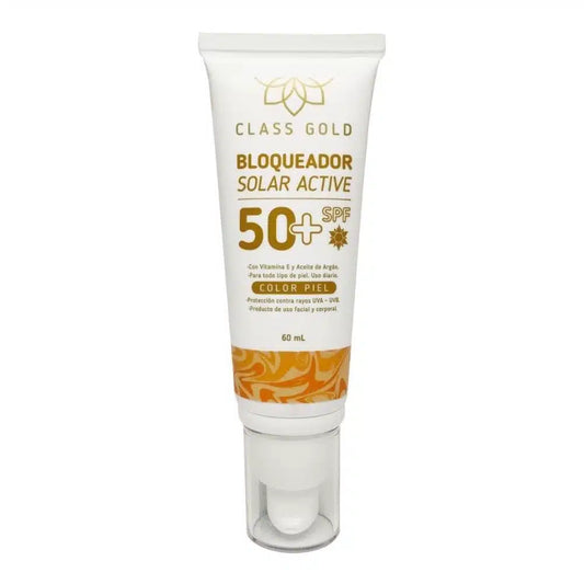 BLOQUEADOR SOLAR ACTIVE 50+ SPF COLOR PIEL 60ML CLASS GOLD