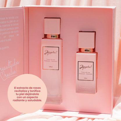 CAJA DUO TÓNICO DE ROSAS HIDRATANTE ILUMINADOR ANYELUZ