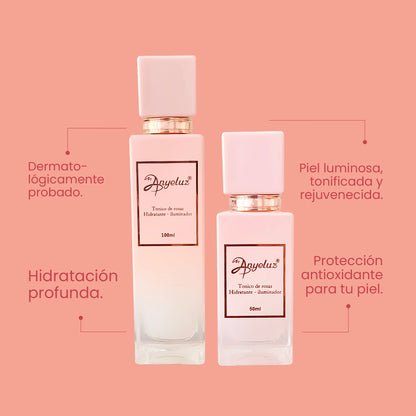 CAJA DUO TÓNICO DE ROSAS HIDRATANTE ILUMINADOR ANYELUZ