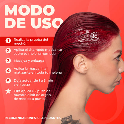 MASCARILLA MATIZANTE ROJO FUEGO 300ML NAISSANT