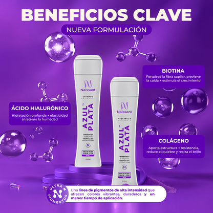 MASCARILLA MATIZANTE AZUL PLATA 300ML NAISSANT