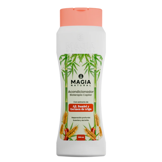 ACONDICIONADOR BIOTERAPIA CAPILAR AJI, BAMBÚ Y TRIGO | MAGIA NATURAL