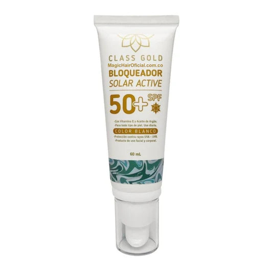BLOQUEADOR SOLAR ACTIVE 50+ SPF COLOR BLANCO 60ML CLASS GOLD